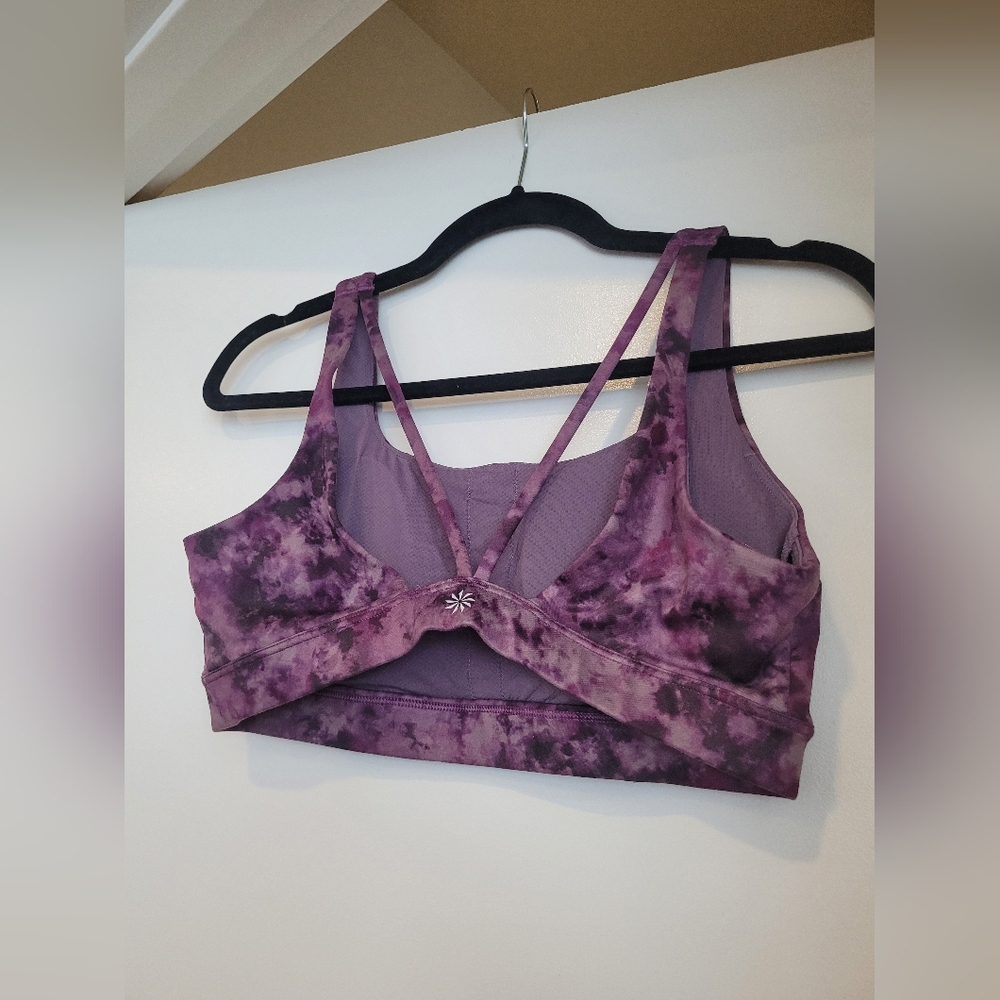 Athleta Exhale Purple Tie Dye Sports Bra Small - Picture 4 of 9